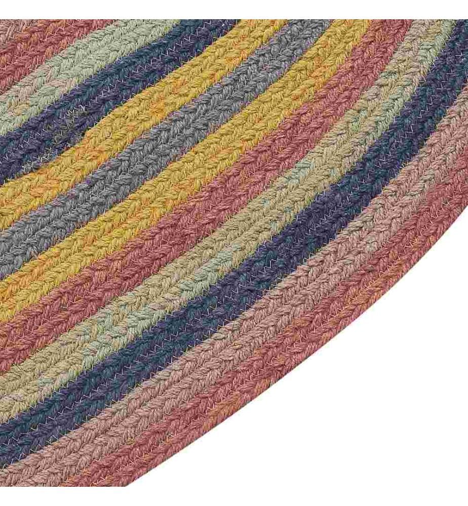 Tapis Enfant Multicolore en Jute 70 x 100 cm Ovale Tissé Main Style Boho Salon Chambre Enfant Boho