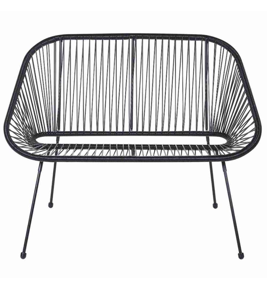 BELIANI Gartenbank Schwarz Rattan 114 cm mit Met… DeinDeal