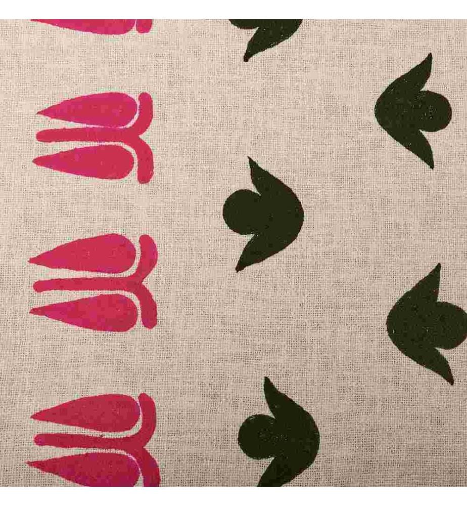 Couverture Multicolore en Coton 130 x 180 cm Faite à la Main Jeté de lit Cosy Motif floral avec Pompons