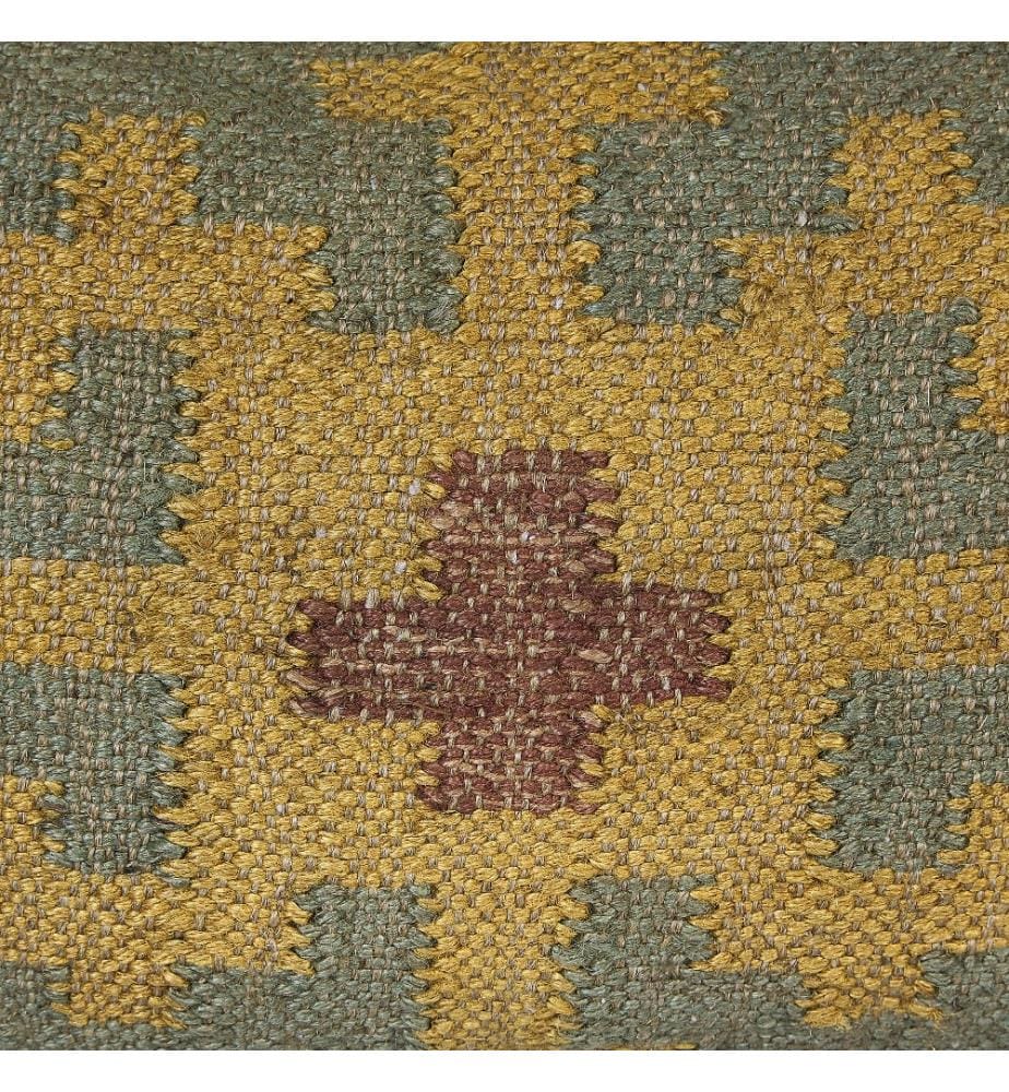 Mehrfarbiges Kissen aus Jute und Wolle 30 x 50 cm Orientalisches Muster Kilim-Stil