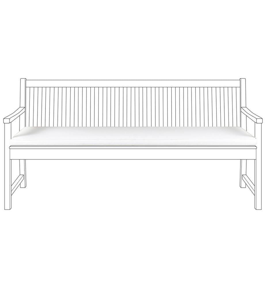 Auflage für Gartenbank 180 cm Cremeweiss Polyester mit Befestigungsbändern und Reissverschluss Gartenausstattung Sitzkissen