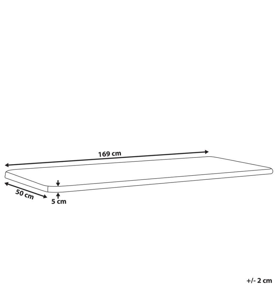 Auflage für Gartenbank 180 cm Cremeweiss Polyester mit Befestigungsbändern und Reissverschluss Gartenausstattung Sitzkissen