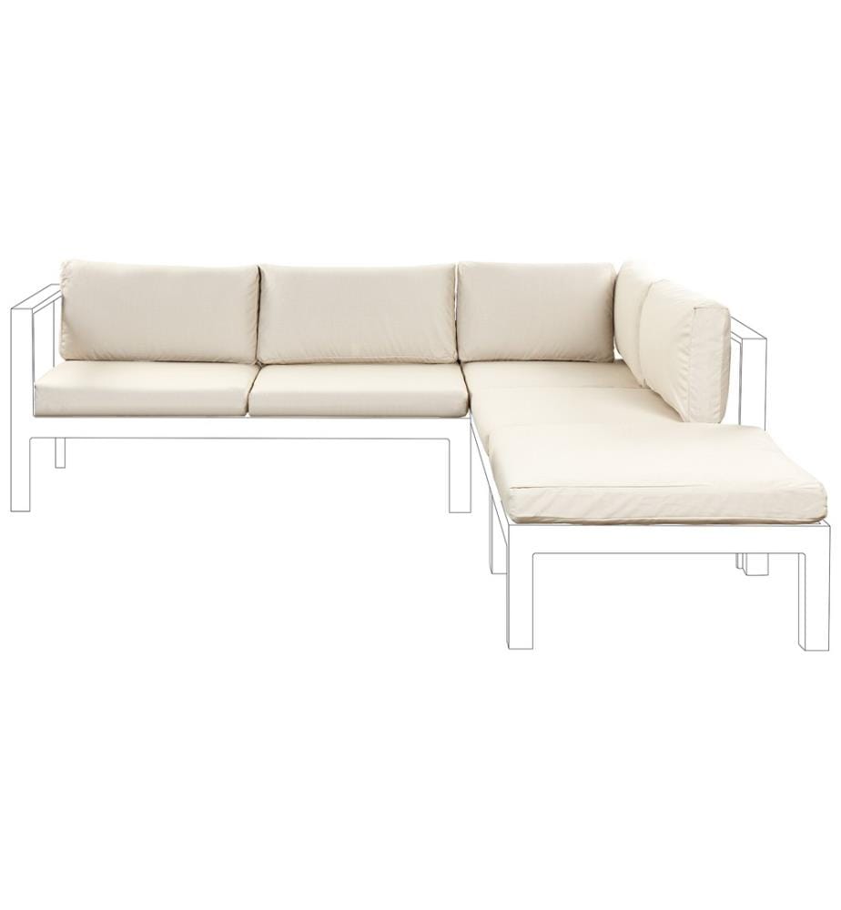 Set mit Kissenbezügen Beige Stoff Wasserabweisend UV-Beständig Modern für Gartenset Lounge Set Gartenmöbel Outdoor Kissenhüllen 10er Set