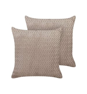 Dekokissen 2er Set Hellbraun Felloptik mit Füllung Quadratisch 45x45 cm Strukturiert Geometrisches Muster Wohnzimmer Schlafzimmer Sofakissen