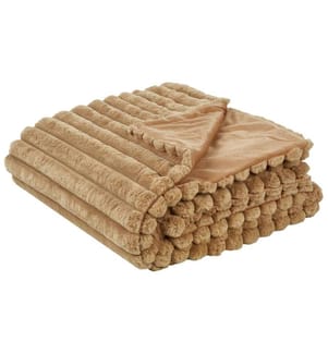 Kuscheldecke Hellbraun aus Kunstfell 150 x 200 cm Flauschige Tagesdecke für Bett Sofa Wohnzimmer Schlafzimmer Überwurf Wohnaccessoires