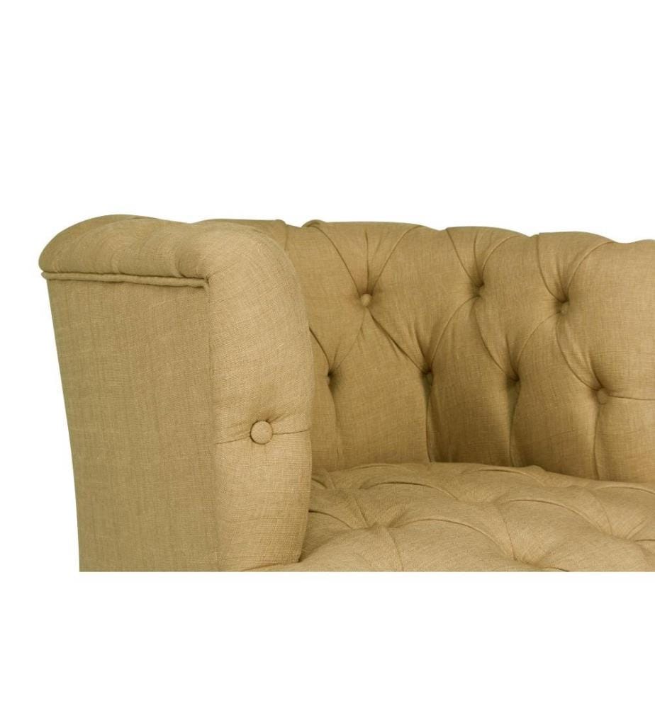 Ohrensessel, milchig braun, Gestell aus Massivholz, Stoff aus Polyester