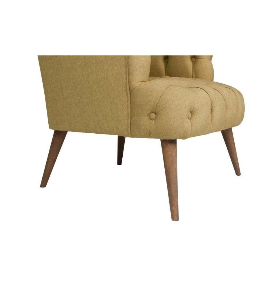 Ohrensessel, milchig braun, Gestell aus Massivholz, Stoff aus Polyester