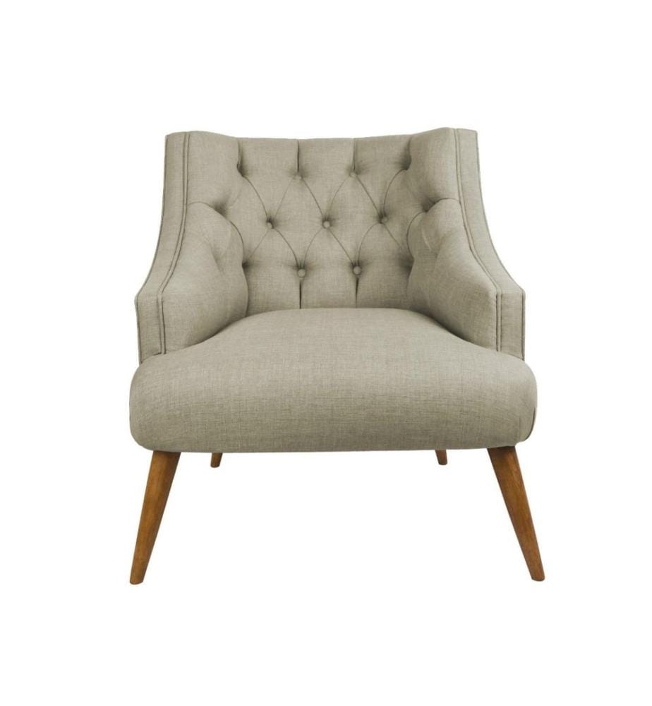 Ohrensessel, Grau, Gestell aus Massivholz, Stoff aus Polyester