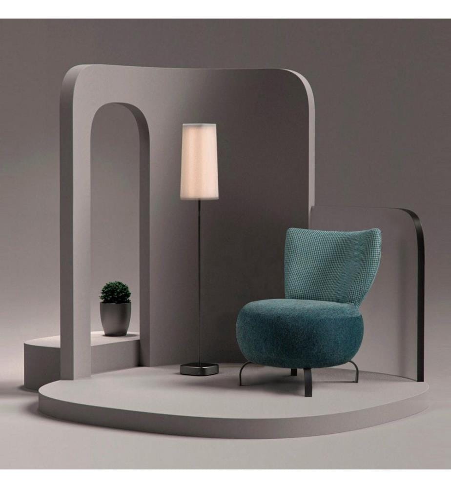 Chaise à oreilles, Turquoise, cadre en bois de charme, tissu Chenille
