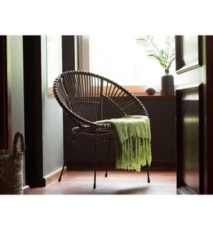 Rattanstuhl Braun Rattan/Metall Innenbereich Modern