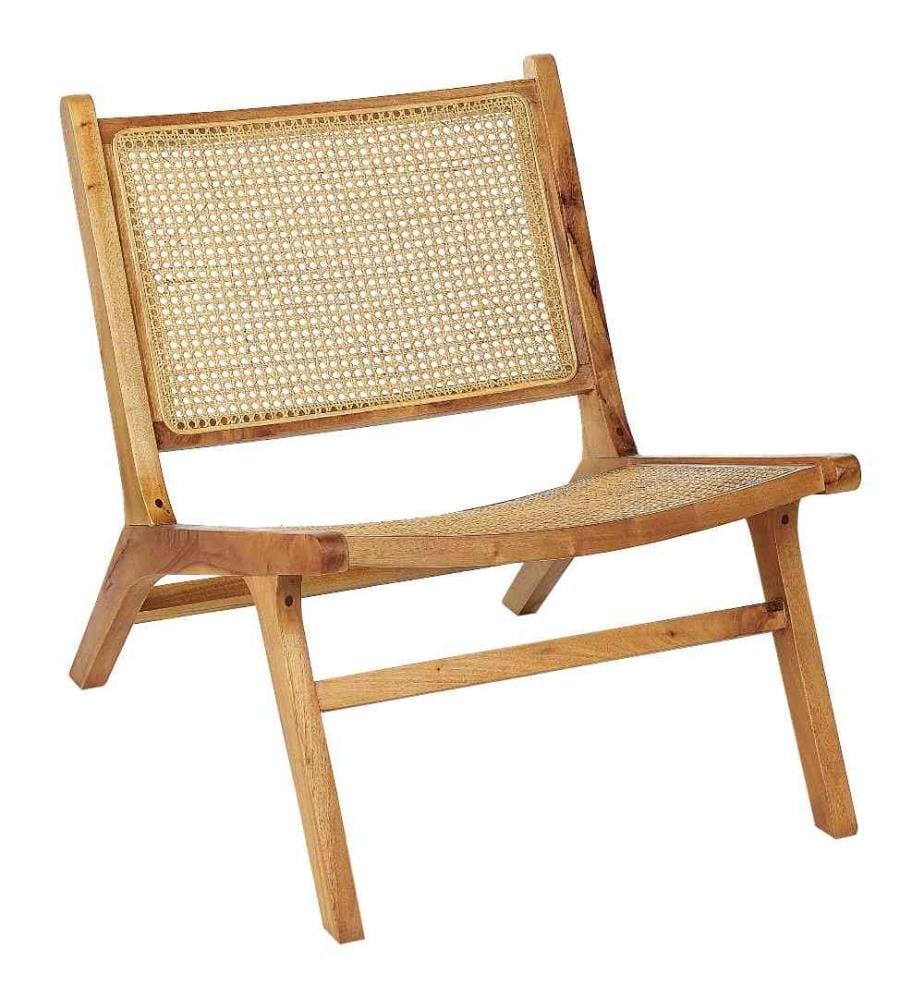 Chaise Bois Clair en Bois d'Acajou et Rotin Tressage Viennois Ornemental Chaise de Metteur en Scène Minimaliste à Dossier Ajouré