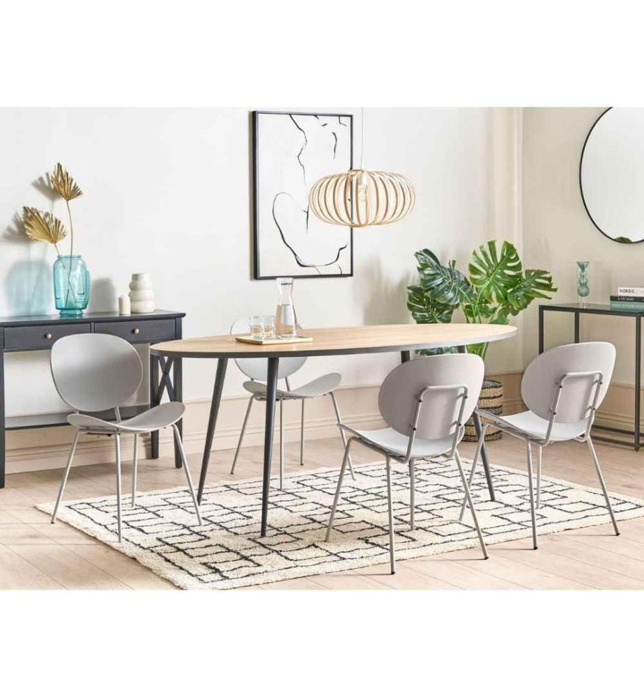 Lot de 4 Chaises de Salle a Manger Scandinaves en Metal