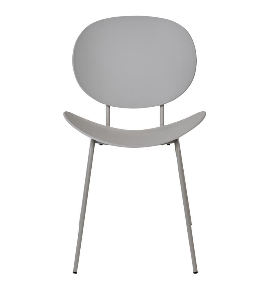 Lot 2 Chaises de Salle à Manger Gris Clair en Synthétique avec Pieds en Métal pour Intérieur Design Minimaliste Moderne Scandinave