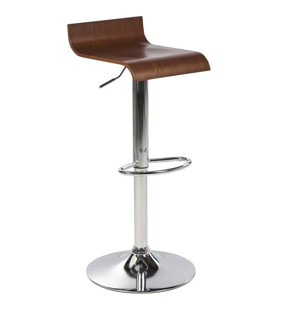 Tabouret de Bar Design Siège Bois Foncé et Pied Métallique Réglable Confort d'Assise Optimal pour Cuisine ou Salle à Manger Ultra Moderne