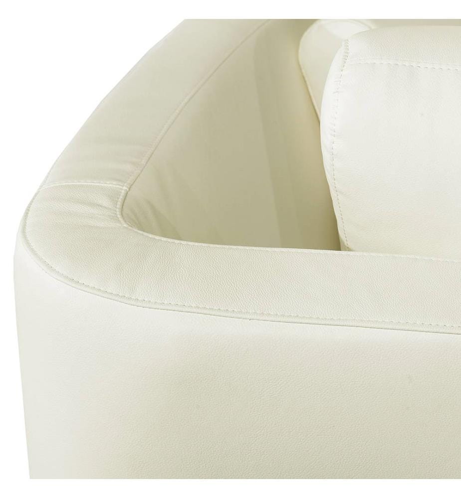 Sofa mit Ottomane Creme Echtleder 7-Sitzer U-Förmig Halbrund Verstellbare Kopfstützen Wohnlandschaft Ecksofa Modulsofa Modern Wohnzimmer