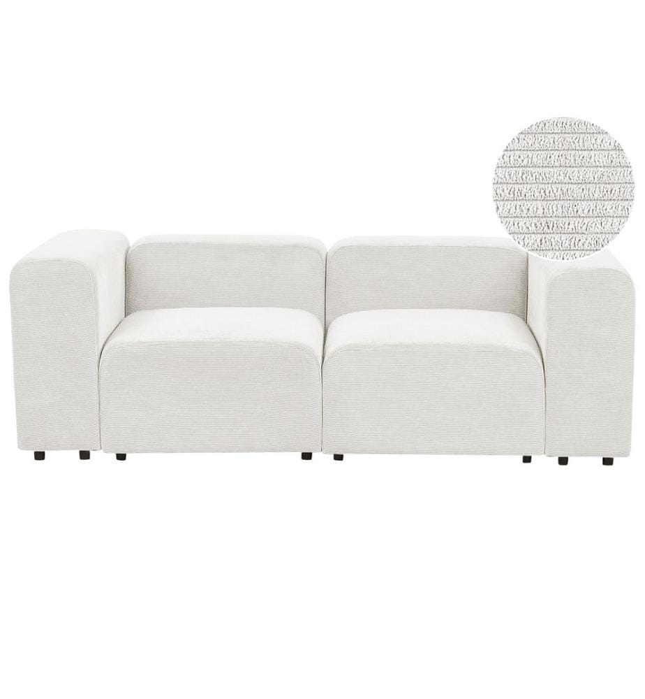 Canapé 2 Places En Velours Côtelé - Beige | Leroy Merlin