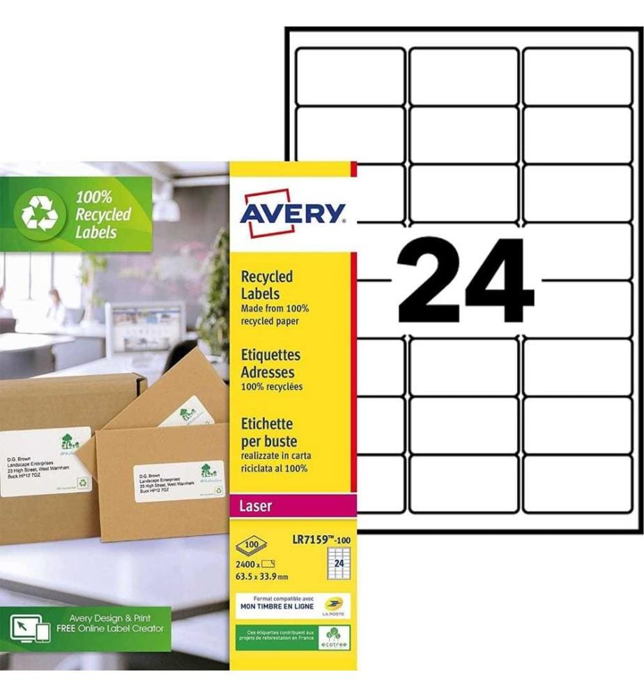 AVERY Pochette de 2400 étiquettes 100 recyclé… DeinDeal