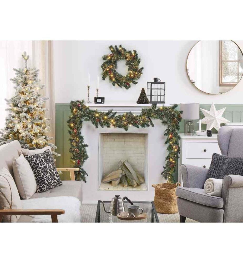 Weihnachtsgirlande Mit LED Beleuchtung - 180 Cm Grün Mit Timer Für Festliche Stimmung