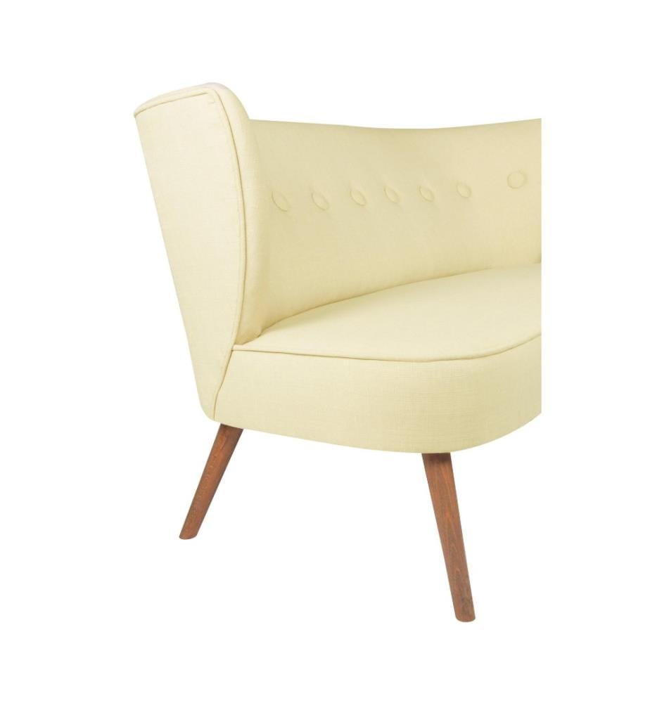 2-Sitz-Sofa, Creme, Massivholzrahmen, Polyester-Gewebe