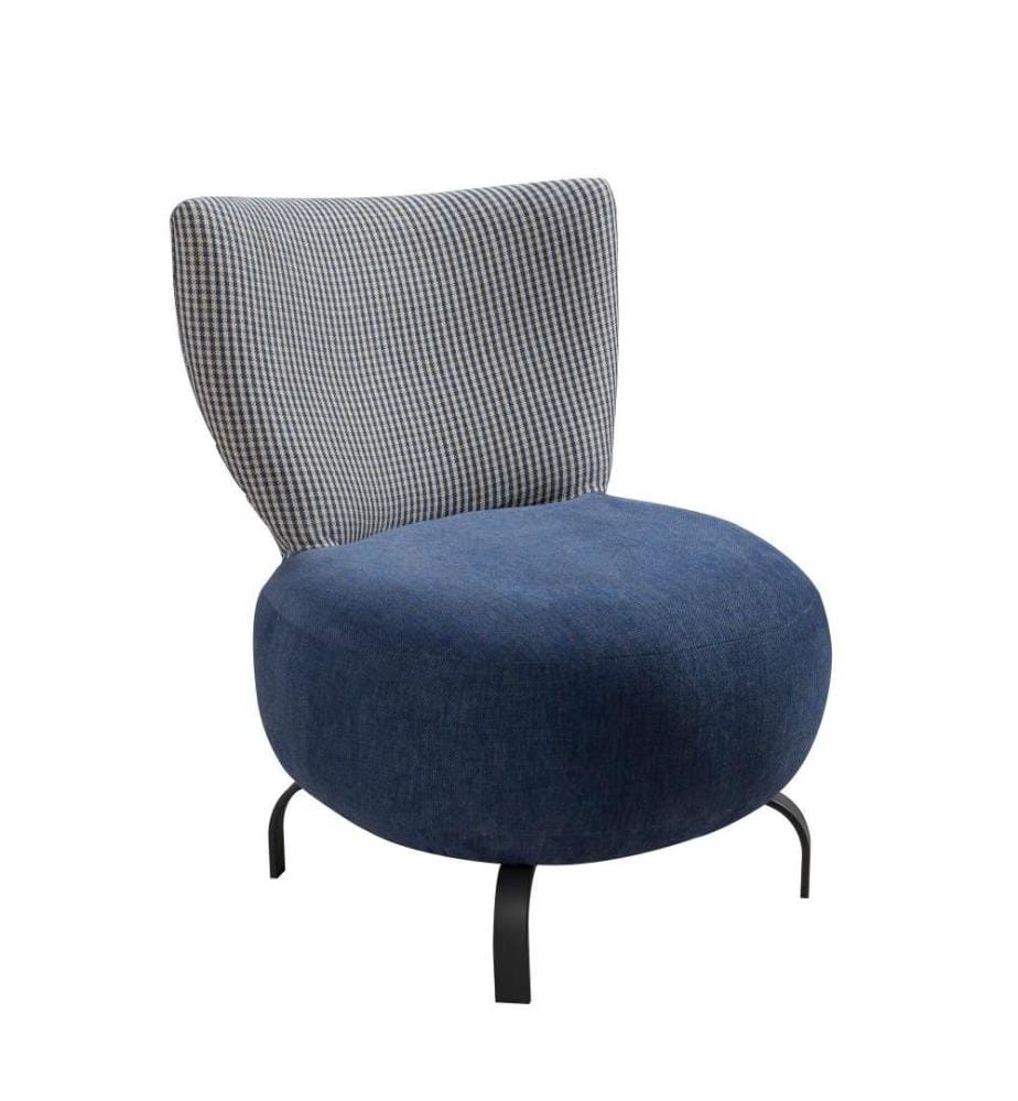 Ensemble de chaises à oreilles, bleu foncé, cadre en bois de charme, tissu Chenille
