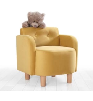 Kid's Wing Chair, Yellow, Cotton