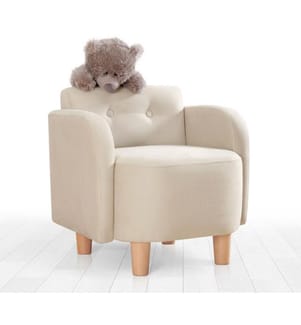 Kid's Wing Chair, Cream, Cotton