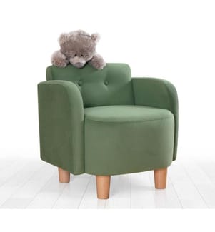 Kid's Wing Chair, Green, Cotton
