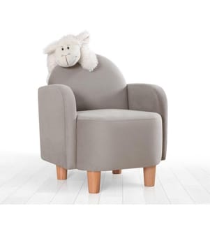 Kid's Wing Chair, Grey, Cotton