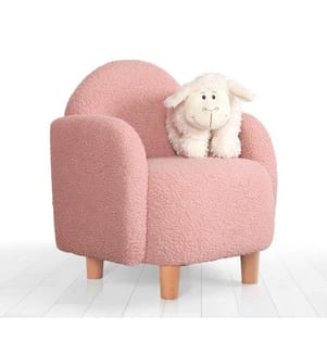 Kid's Wing Chair, Pink, Faux Fur