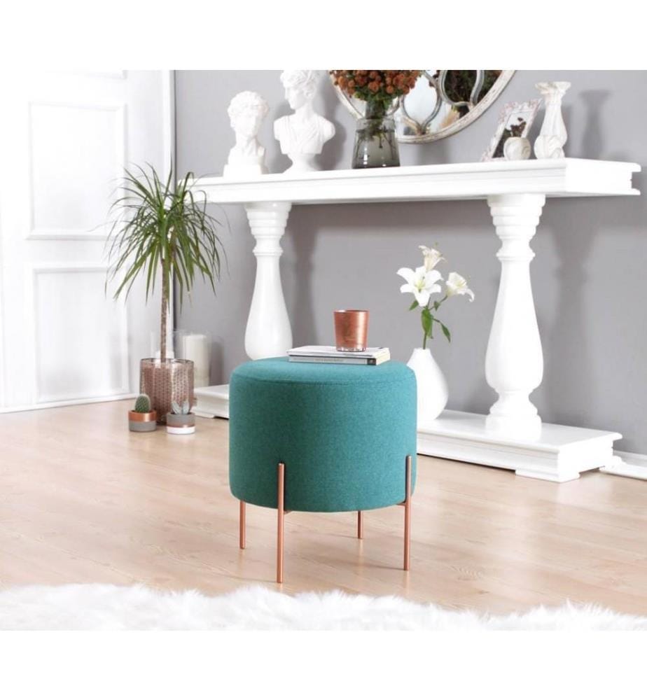 Pouffe, Light Green, 50% Cotton - 50% Linen