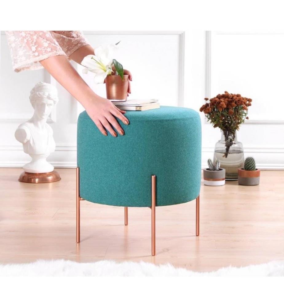 Pouffe, Light Green, 50% Cotton - 50% Linen