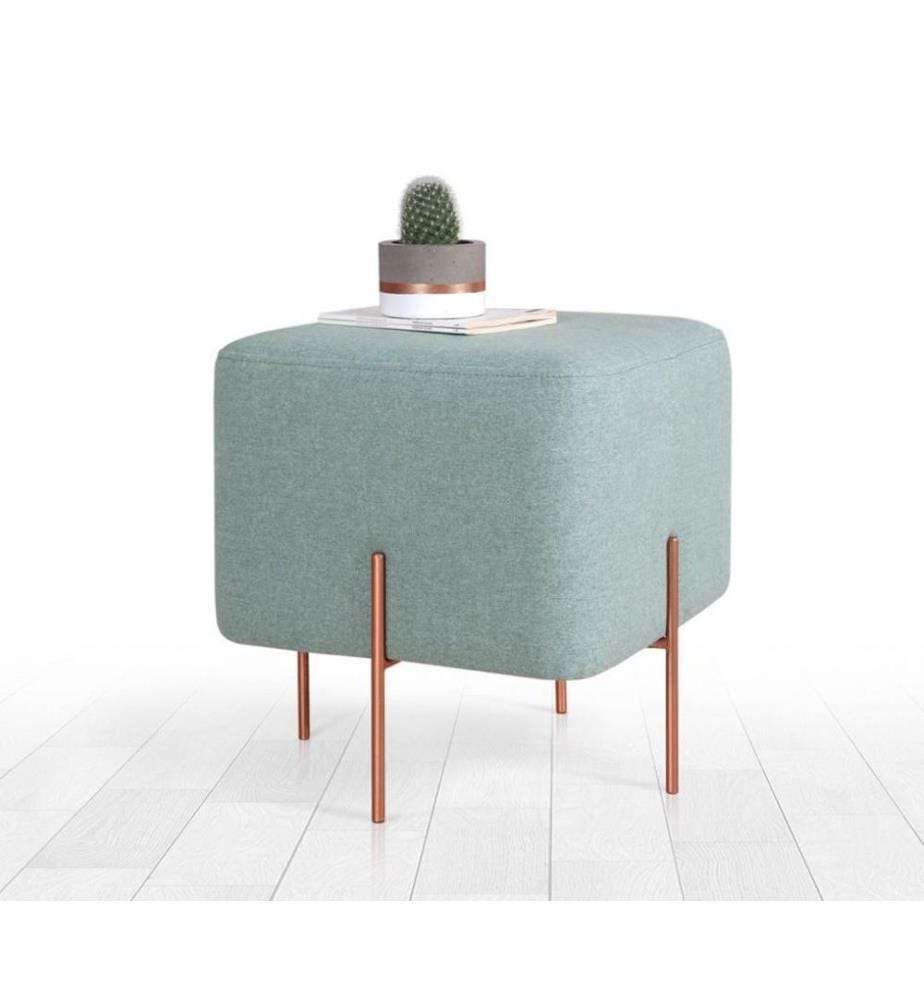 Pouffe, Sea Green, 50% Cotton - 50% Linen