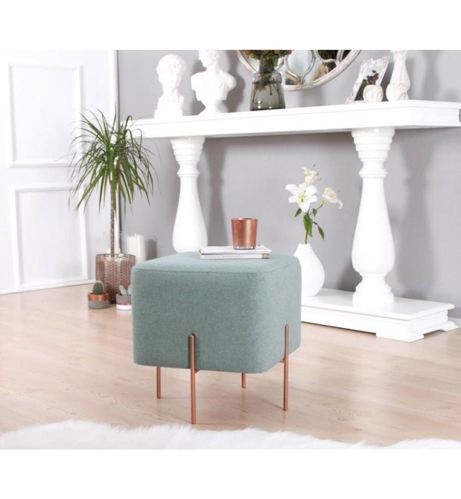 Pouffe, Sea Green, 50% Cotton - 50% Linen