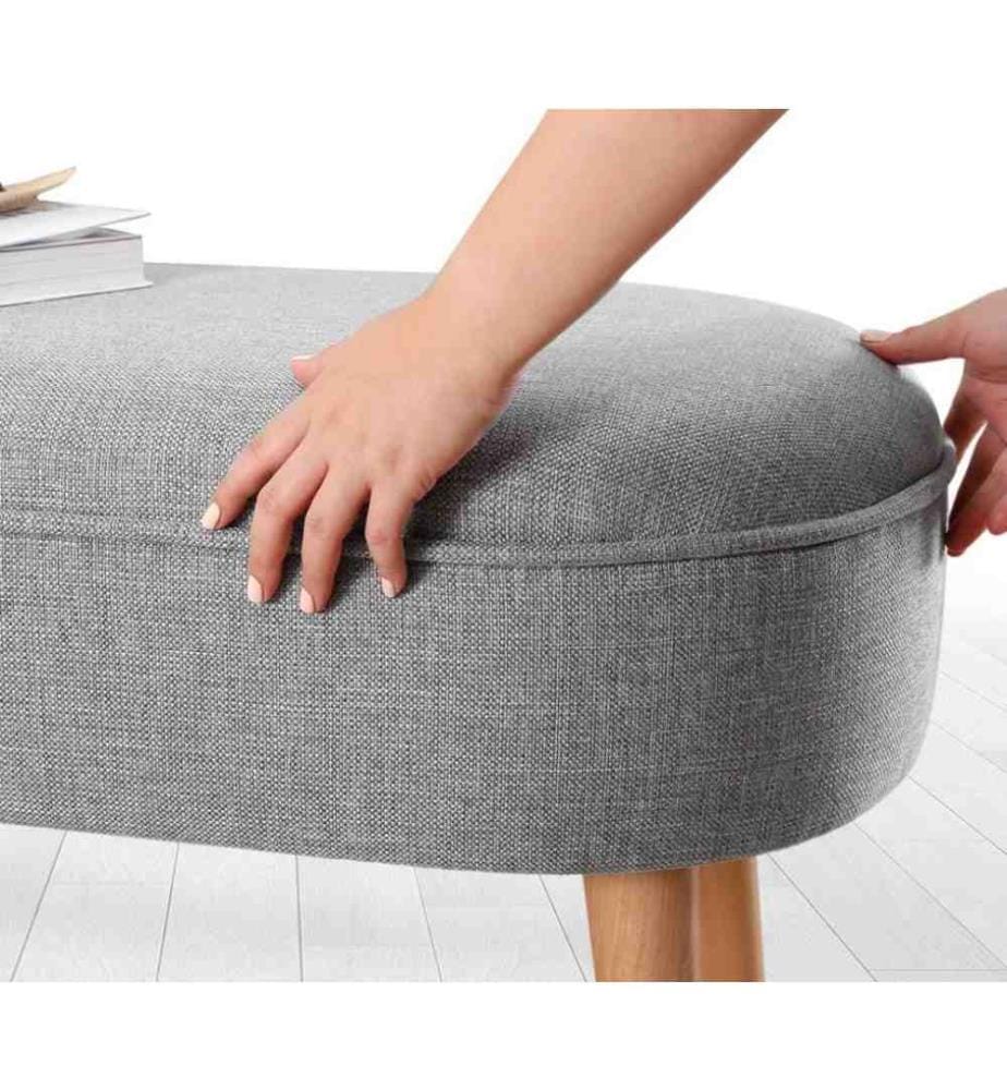 Pouffe, Grey, Linen