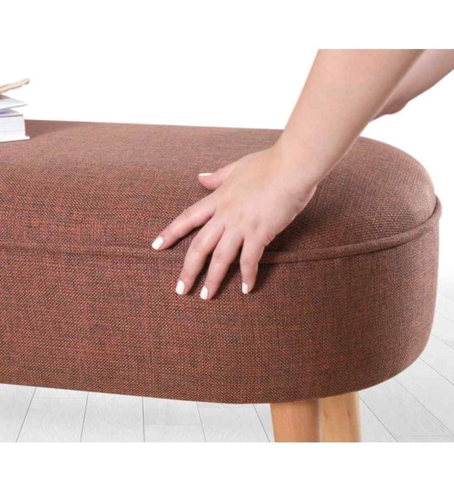 Pouffe, Claret Red, Linen