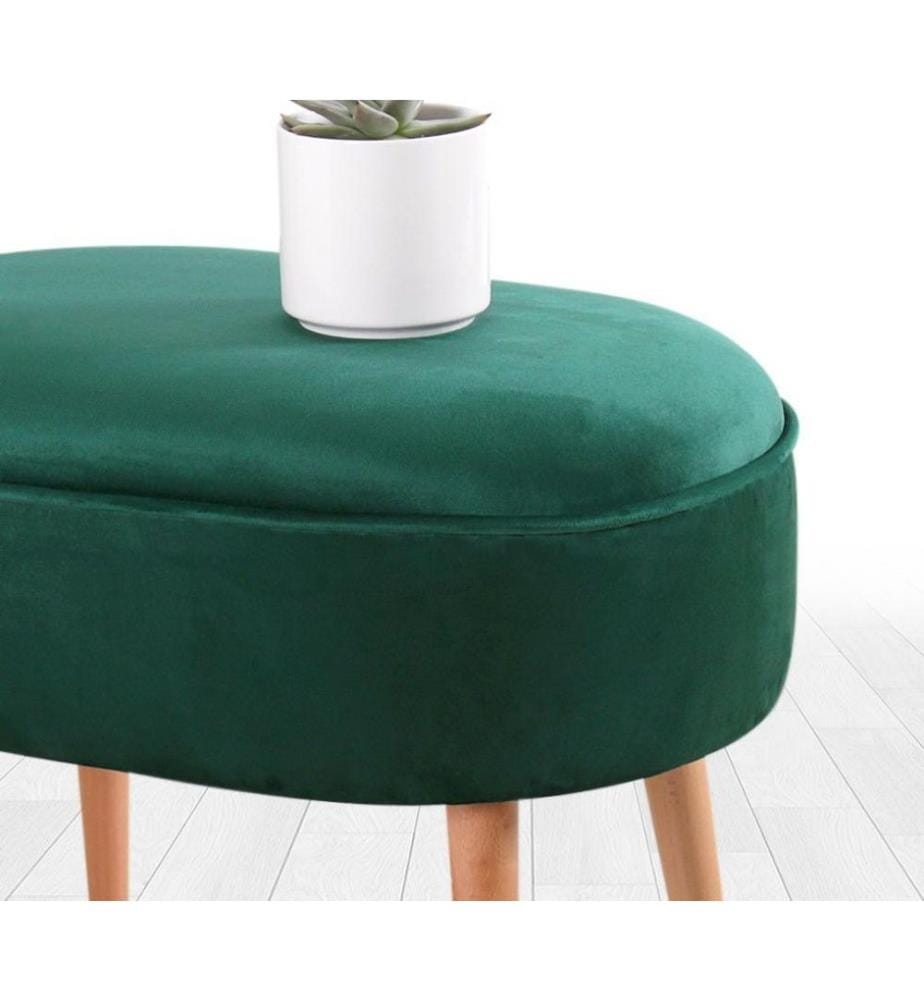 Pouffe, Green, Velvet