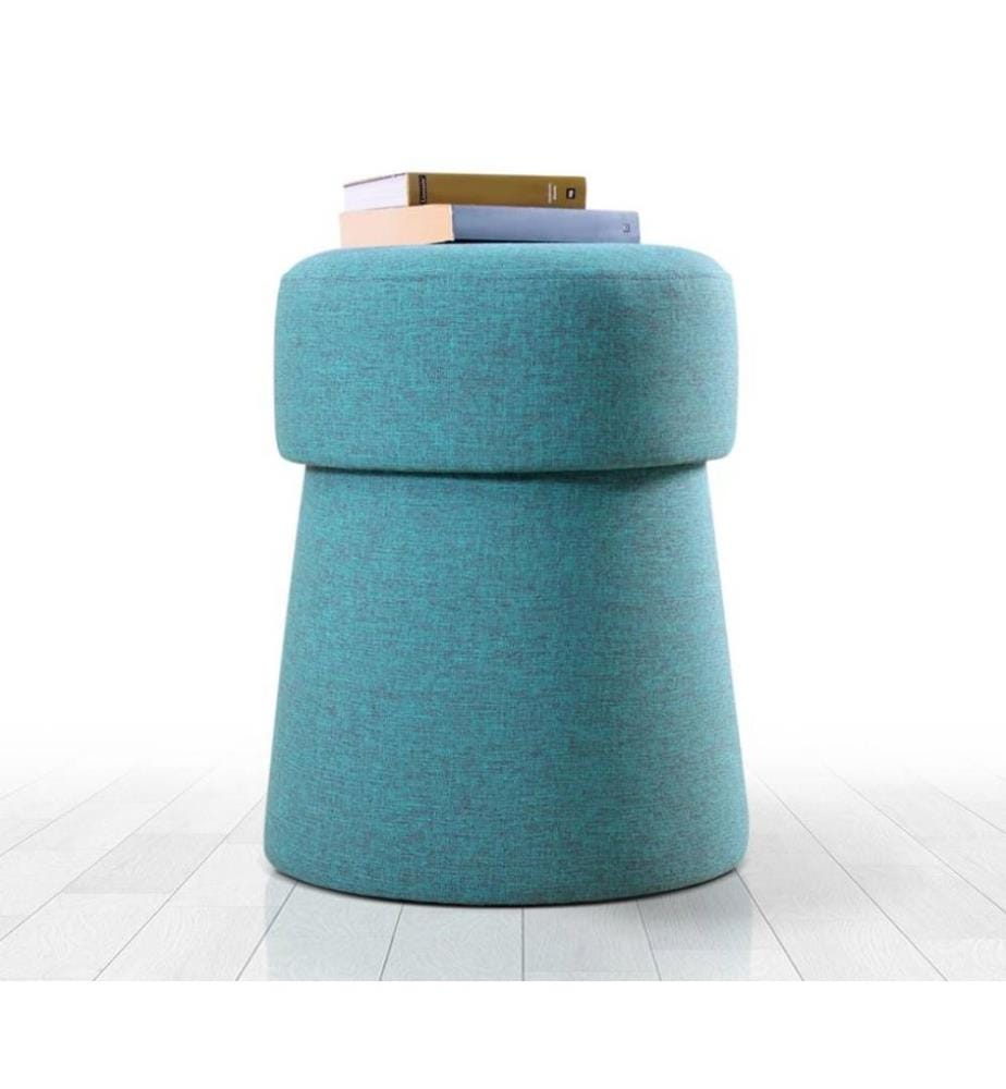 Pouffe, Blue, 50% Cotton - 50% Linen