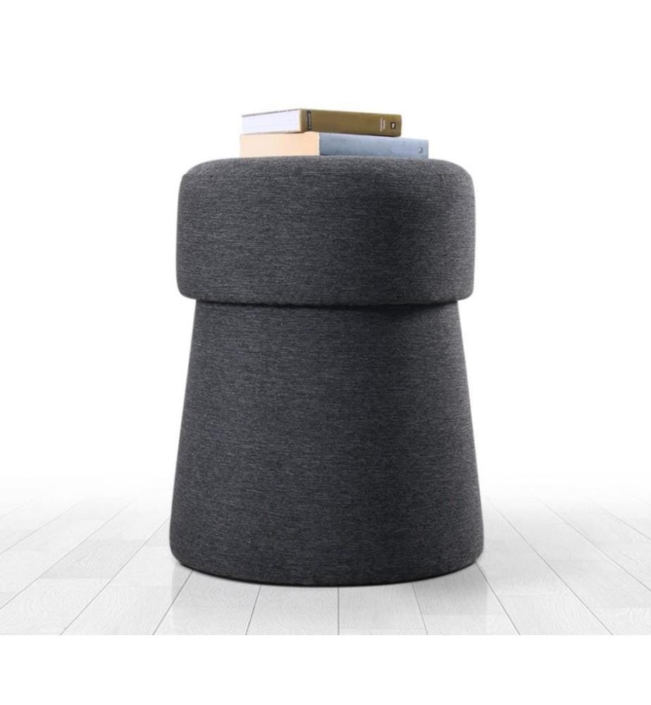 Pouffe, Dark Grey, 50% Cotton - 50% Linen