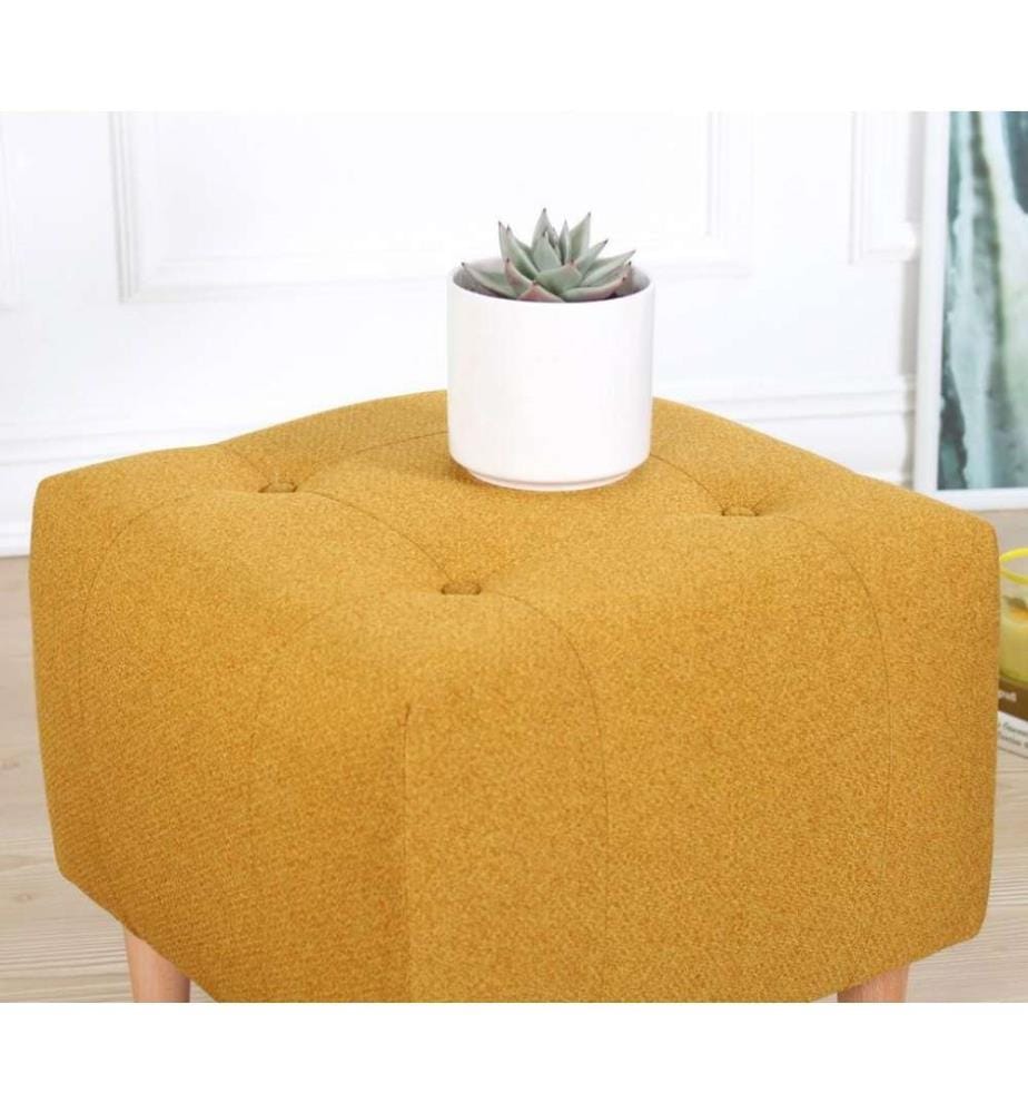 Pouffe, Yellow, 50% Cotton - 50% Velvet