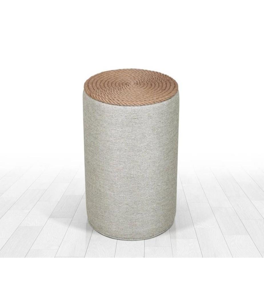 Pouffe, Grey, 50% Cotton - 50% Linen