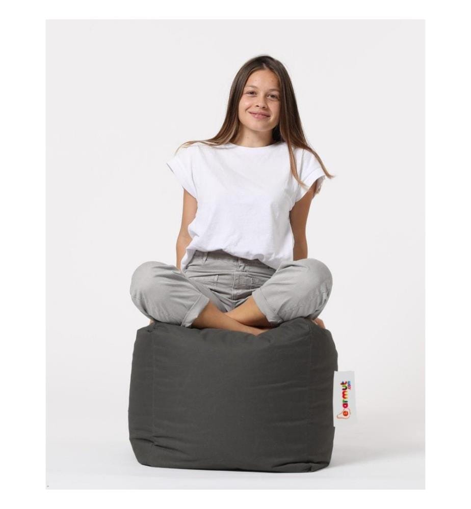 Garden Pouffe, Fume, High Density Recycled Styrofoam, Polyester Fabric