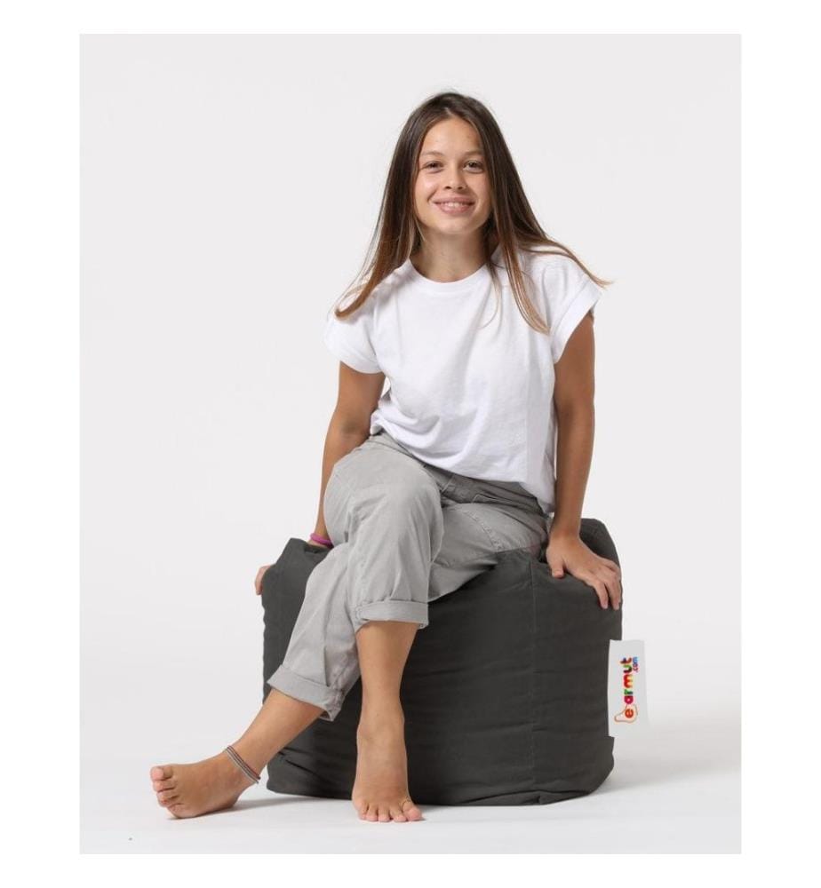 Garden Pouffe, Fume, High Density Recycled Styrofoam, Polyester Fabric