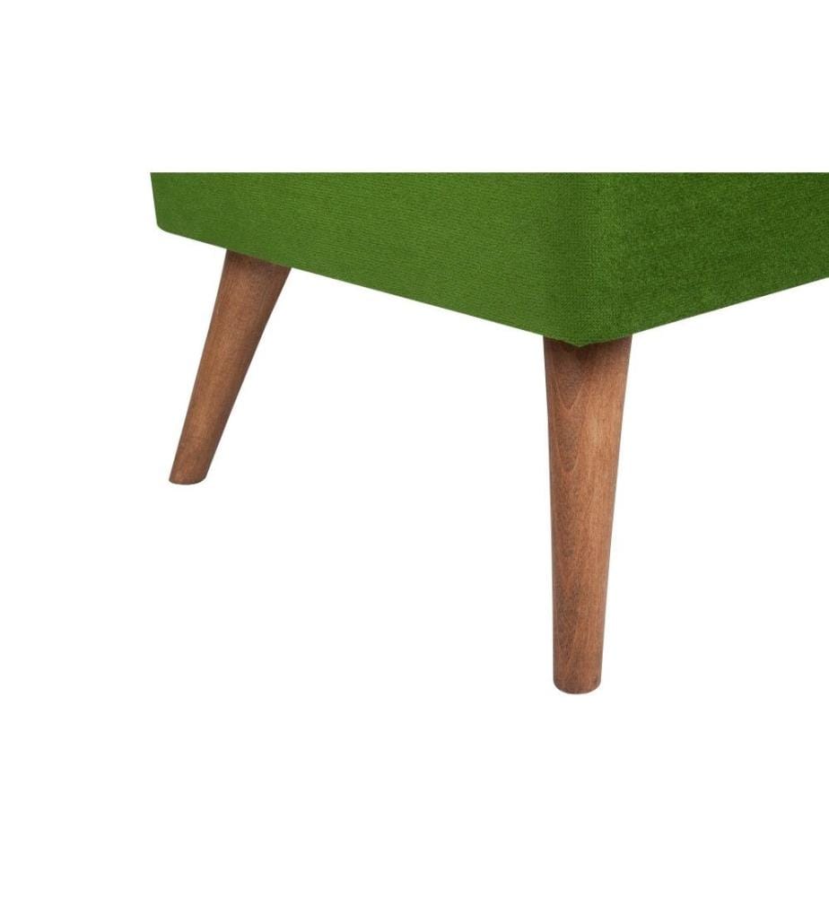 Pouffe, Green, Solid Fir Wood Frame, Polyester Fabric