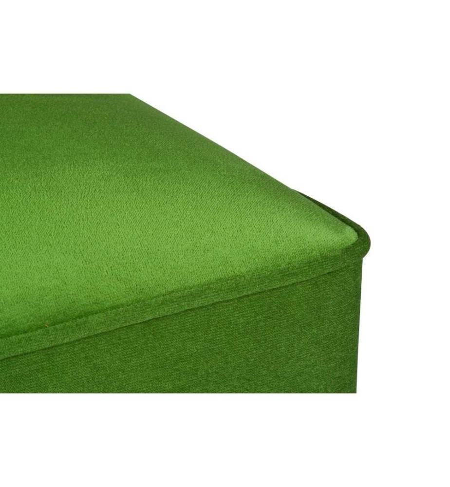 Pouffe, Green, Solid Fir Wood Frame, Polyester Fabric