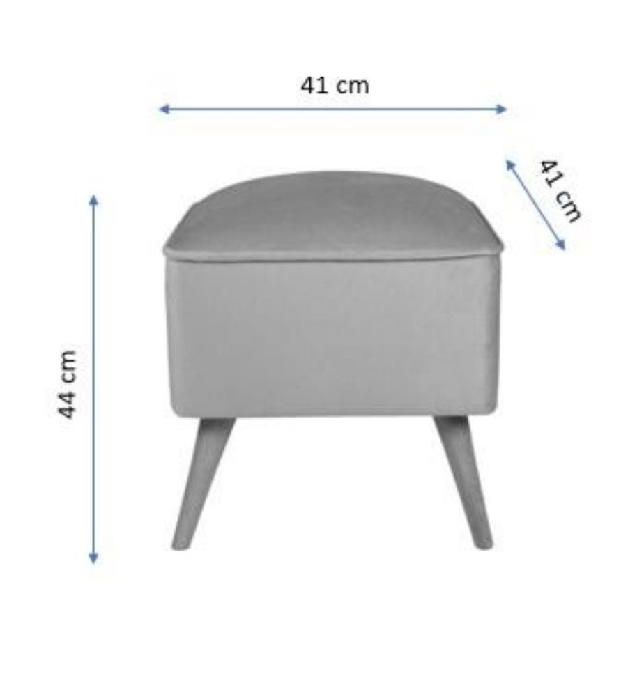 Pouffe, Green, Solid Fir Wood Frame, Polyester Fabric