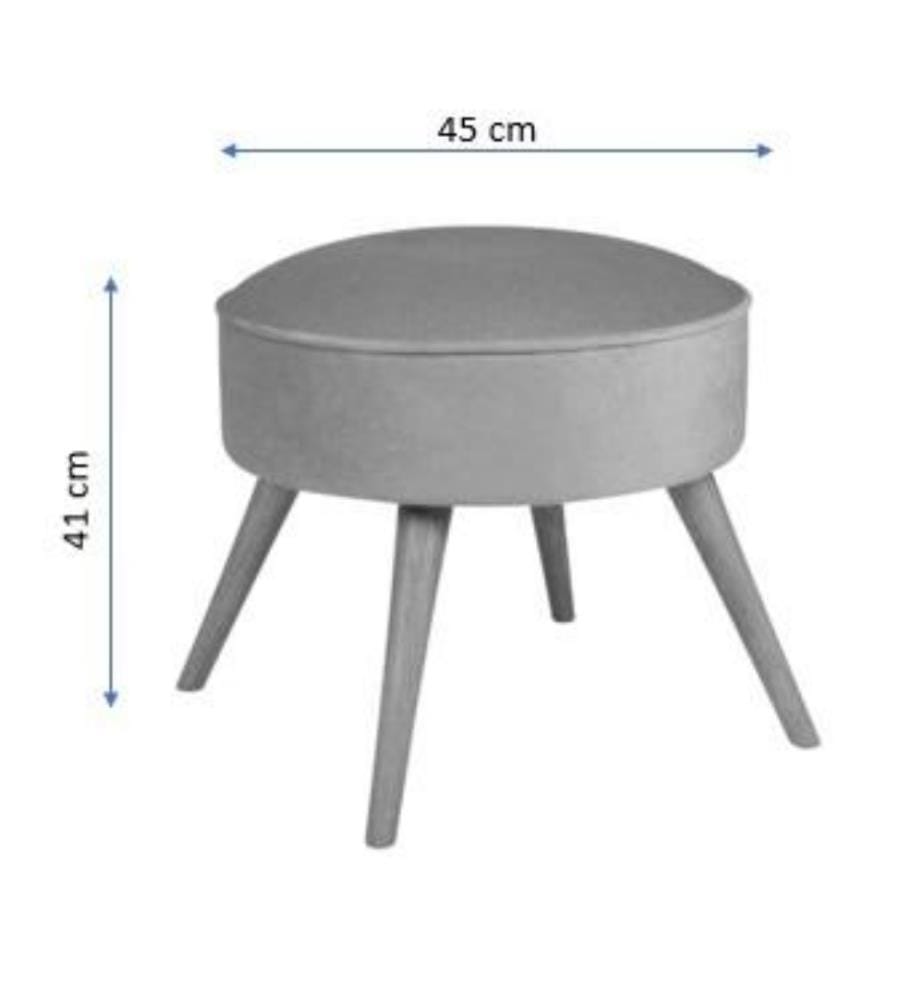 Pouffe, Yellow, Solid Fir Wood Frame, Polyester Fabric