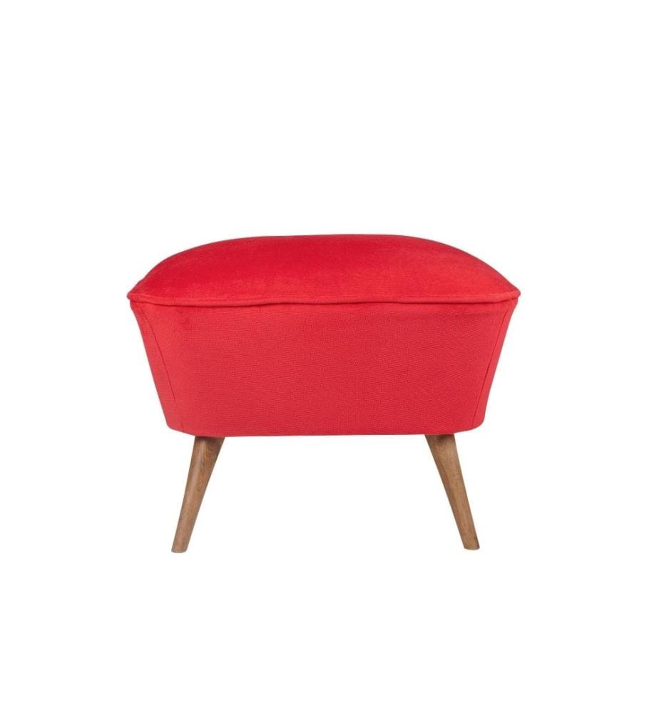 Pouffe, Red, Solid Wood Frame, Polyester Fabric