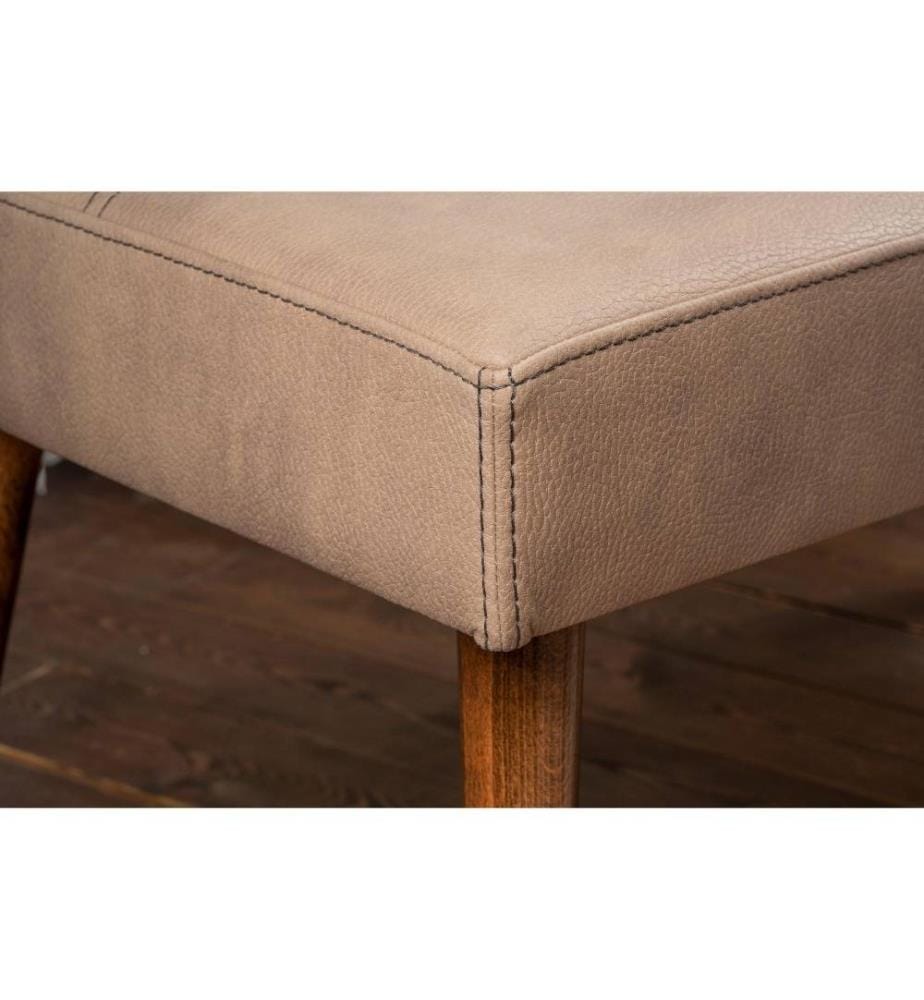 Pouffe, Mink, Beech Wood Frame, Pu Leather Fabric