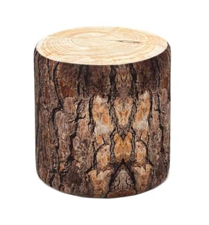 Tuffet, Brown, Cream, Beech Wood - MDF Frame, Polyester Fabric