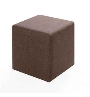 Tuffet, Brown, Beech Wood - MDF Frame, 50% Polyester - 50% Cotton Fabric